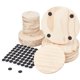 thumbnail image 1 of 15 posavasos de madera de 3 tamaños para bebidas, absorbentes, planos y redondos, con 60 almohadillas de espuma antideslizantes., 1 of 6