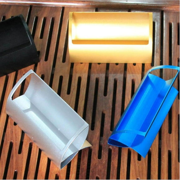 Stylish Aluminum Alloy Desktop Q Desk Innovative Visiting Card Shape Business Card Holder for Tradeshows Golden