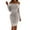 Gray, variant on Efsteb One Shoulder Dresses for Women Formal Casual Fashion Long Sleeve Cocktail Party Midi Dresses (Wine,S)