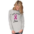 thumbnail image 3 of Hope Faith love Breast Cancer Ribbon Women Plus Size Long Sleeve Graphic Tee Brisco Brands 2X, 3 of 5