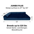 thumbnail image 4 of FurHaven Pet Products Plush & Velvet Memory Foam Deluxe L-Chaise Pet Bed for Dogs & Cats - Deep Sapphire, Jumbo Plus, 4 of 12