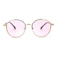 thumbnail image 1 of Retro Pop Color Indi Dapper Metal Rim Round Sunglasses Gold Pink, 1 of 4