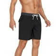 thumbnail image 5 of Mrzvby Casual Shorts For Men Summer Solid Color Swimming Trunks Drawstring Elastic And Adjustable Waistband Pants Beach Loose Shorts With Multi Pockets, 5 of 5