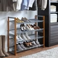thumbnail image 2 of Neu Home NH-17544W-1 2-Tier Wooden Stackable WD-Metal Shoe Rack - Set of 2, 2 of 4