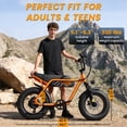 thumbnail image 5 of Eskute V101 Electric Bike for Adults & Teens – 28 MPH, 750W (Peak 1500W), 48V 13Ah Battery, 16"x4.0" Fat Tires, 7-Speed, Dual Suspension, Orange, UL2849, 5 of 10