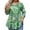 Green, variant on Plus Size 3/4 Sleeve Floral Tunic - Stretchy Breathable Fabric, High-Low Hem, Flowy Swing Blouse for Women's Casual Wear 2XL