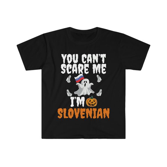 Can't scare me I'm Slovenian Unisex T-shirt S-3XL Halloween Slovenia