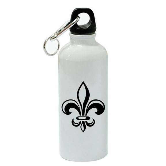 Fleur De Lis White Aluminum Sports 20 oz Water Bottle