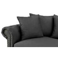 thumbnail image 5 of Traditional Living Room Sofa, Linen Upholstered, Dark Gray, 5 of 6