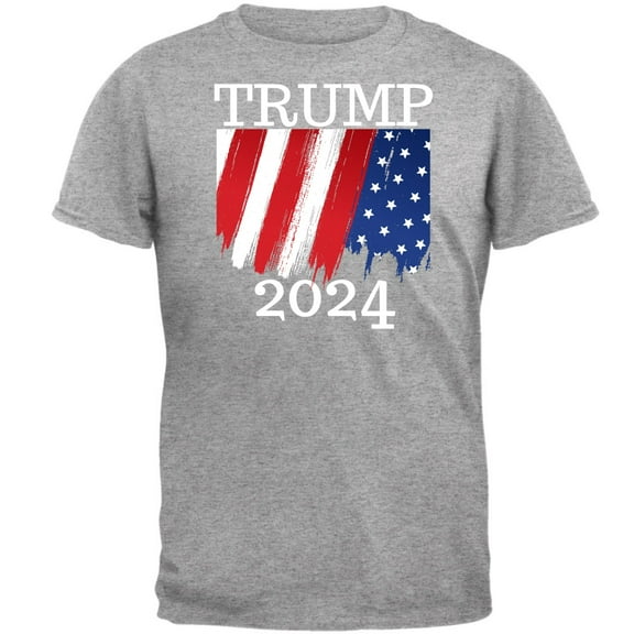 Election 2024 Trump 2024 Paint Stroke American Flag Mens T Shirt