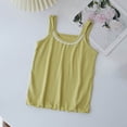 thumbnail image 5 of WAVSUF Girls Cami Tank Tops Crew Neck Sleeveless Ruffle Hem Kids Summer Casual Daily Underwear Green Size 5t, 5 of 9