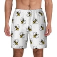 thumbnail image 2 of Goofa Bee Printed Men's Swim Trunks Board Shorts Quick Dry Mens Swimming Trunks with Compression Liner,Breathable Fit Hawaii Beach Shorts-Large, 2 of 9