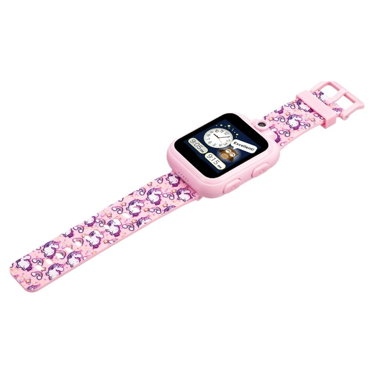 iTech Junior Children's Girls Earbuds & Smartwatch Set - Pink Unicorn Print  900228M-40-PNP 