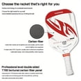 thumbnail image 6 of Carbon fiber pickup racket with air throat, hot formed pickup racket for power and control, 14mm polypropylene honeycomb core, textured carbon sand surface, 6 of 7