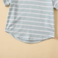 thumbnail image 5 of GYRATEDREAM Toddler Baby Boy Girls Shorts Set Summer Outfits Stripe Print Crewneck Short Sleeve T Shirt and Shorts 2Pcs Cute Baby Clothes for 12-18M, 5 of 9
