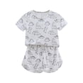 thumbnail image 1 of Odeerbi 0-10 Años Niños Niñas Pijama Seda Ice Verano Manga Corta Dinosaurio Pantalón Corto Conjunto de Pijama de Dos Piezas Suave, 1 of 3