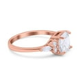 thumbnail image 2 of Rose Tone, Simulated Cubic Zirconia Size-8 Cushion Cut Marquise Art Deco Engagement Wedding Bridal Ring 925 Sterling Silver, 2 of 7