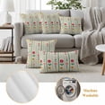 thumbnail image 6 of Green Spring Floral Outdoor Waterproof Pillow Covers, Colorful Summer Flowers Vintage Botanical Decorative Square Throw Pillowcase Sofa Cushion Sham for Patio/Couch/Chair, 24"x24" 2 Pack, 6 of 8