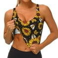 thumbnail image 3 of Uemuo Sunflowers And Bww Pattern Women's Sports Bra - High Impact Support, Breathable, and Comfortable Athletic Bra for Running, Yoga, and Workouts, 3 of 9