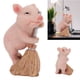 thumbnail image 4 of Figurita De Cerdo, Tamaño En Miniatura, Resina Duradera De Primera , Diseño De Barrido De Suelo, Figura De Cerdito De Estilo Campestre, 4 of 7