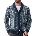 thumbnail image 1 of uikmnh Men's Fall/winter Geometric Pattern Knit Sweater Jacket,Mens Sweater,Size 3XL, 1 of 6