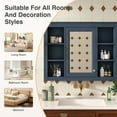 thumbnail image 3 of GZXS Modern Wall-Mounted Bathroom Cabinet with Mirror Door & Open Storage, Adjustable Interior Shelf, MDF Construction Medicine Cabinet, 35.03" x 7.32" x 27.5" (Blue), 3 of 7