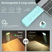 Glocusent USB Rechargeable Book Light for Reading in Bed, Portable Clip-on LED Reading Light, 3 Amber Colors & 5 Brightness Dimmable, Compact & Long Lasting, Perfect Gift for Book Lovers, Kids