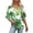 A644 Mint Green, variant on Blouse for Women V-Neck Layered Ruffle Short Sleeve Tropical Monstera Leaf Print Loose Fit Casual Summer Beach Style Breathable Chiffon Top