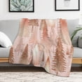 thumbnail image 5 of Blanket Pink Rose Gold Metallic Glitter Christmas Trees Plush Throw Fleece Blanket Vintage Christmas Blanket Super Soft Cozy for Bed Couch Car for Adults 50"x60", 5 of 6