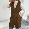 thumbnail image 7 of Corduroy Vest for Women Button Down Sleeveless Jacket Fall Winter Lapel Casual Outerwear Long Tunic Fashion Coat, 7 of 7