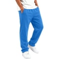 thumbnail image 2 of Drawstring Pants Kids Open Bottom Elastic Drawstring Waist Loose Casual Workout Jogger Pants Side Pockets Blue 3-4Years, 2 of 6