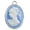 Blue, variant on Delight Jewelry Silver-tone Small Blue Oval Cameo - Silvertone Class of 2026 Delicate Bar Necklace, 18.75"