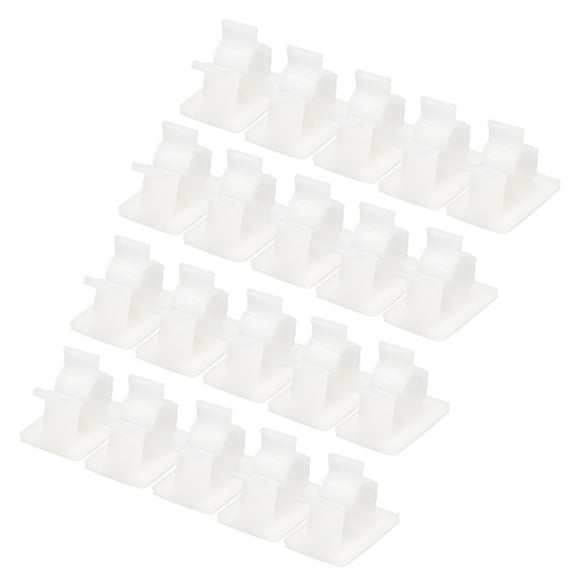 Unique Bargains 25Pcs Cable Clips 8-10mm Dia Self Adhesive Nylon Wire Holder Adjustable Cable Cord Management Organizer White