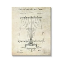 Stupell Industries Vintage Style Sailboat Watercraft Detailed Diagram Blueprint Canvas Wall Art, 30 x 40, Design by Karl Hronek