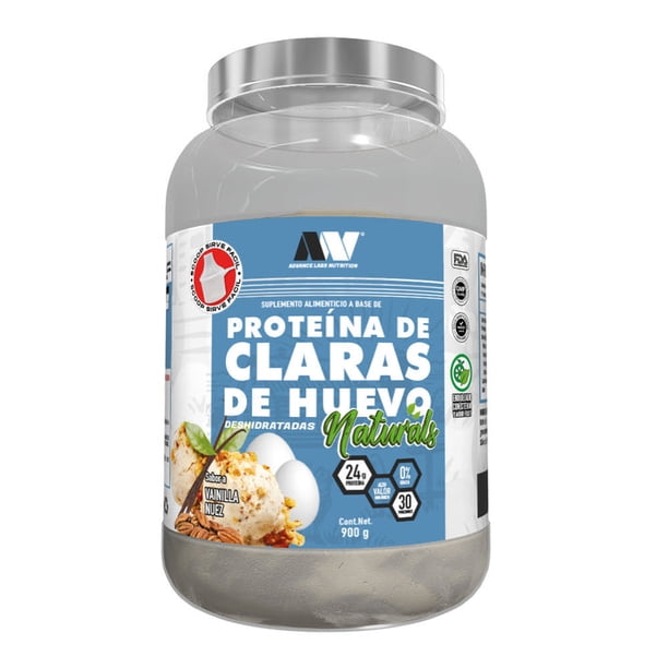 Proteína de Clara de Huevo Advance Labs Nutrition Naturals Vainilla Nuez 900g 30 Serv