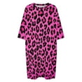 thumbnail image 4 of Leopard Neon Pink Sleepshirts For Sleeping Travels Loose Sleepdress Pajama Dress Soft Nightdress Sleepwear, 4 of 7