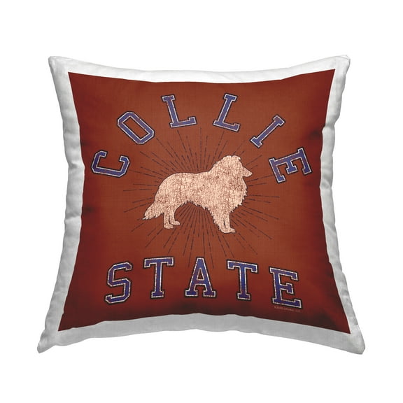 Stupell Industries Vintage Collie State Decorative Printed Throw Pillow Design by Spirit Animals/Life Is High.