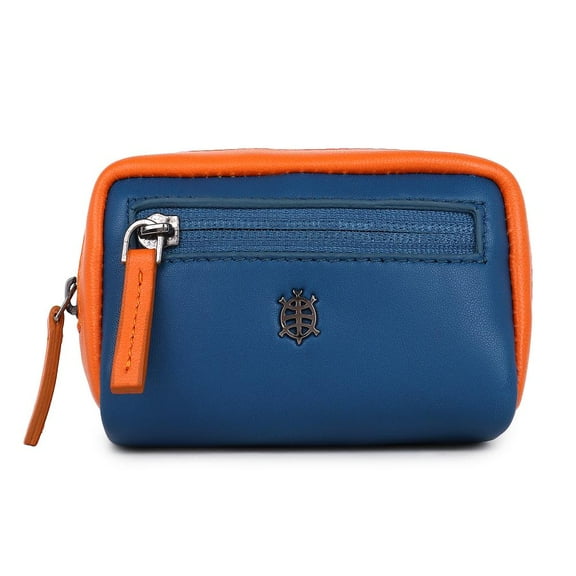 Oslo - 100% Genuine Leather | Key-Pouch | Travel Pouch | Blue & Orange - By Tortoise
