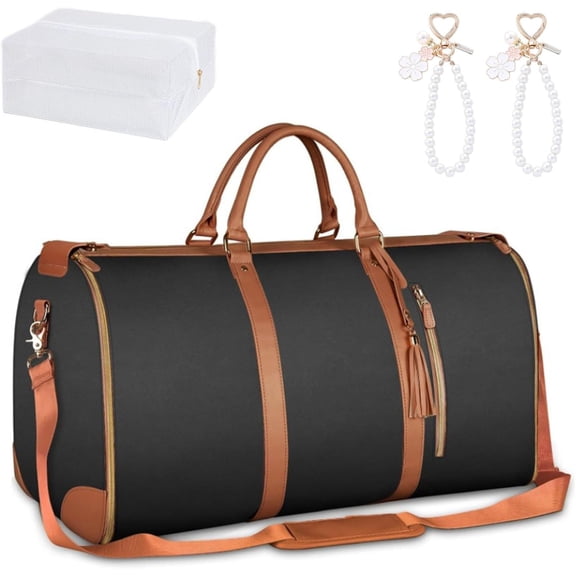 Luxe Travel Bag with Wheels, Convertible Garment Duffel Bag Carry on Luggage with Toiletry Bag for Trips