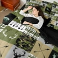 thumbnail image 5 of Homewish Rustic Camoflage Twin Bedding Sets 7-Piece, Hunting Wildlife Deer Bedding Comforter Set, Green Buffalo Patchwork Reversible Sheet Sets, Ultra Soft Bedroom Decor, 5 of 8