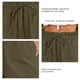 thumbnail image 4 of Pantalones cortos de mujer Pantalones cortos con volantes de cintura elástica Pantalones casuales con dobladillo enrollado con cordón Pantalones de verano de color puro Verde XXL, 4 of 5