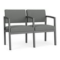 thumbnail image 1 of Lenox Steel Reception Waiting 2 Seats Chair / Charcoal Steel / Light Gray, 1 of 5