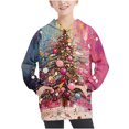 thumbnail image 2 of Girls Sweatshirt Pullover Crewneck Oversized Pullover Cotton Clothes Printed Long Sleeves Tops Casual Fleece Sweater with Pocket Fall Winter Warm Sweatshirts Kids Hoodies, 2 of 6