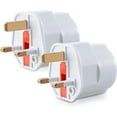 thumbnail image 1 of 2X Adaptateur Prise Anglaise - Modèle Schuko Type g - Prise France vers Royaume-Uni - Prise Compacte pour Voyage - Compatible avec Plusieurs Pays, 1 of 5