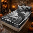 thumbnail image 3 of Erosebridal Spooky Raven Zipper Full Size Comforter Sets with Fitted Sheet and 2 Pillowcases, Halloween Bone Skull Zipper Bedding Set for Boys Girls, Charcoal Black Gray, Black Reversible, 3 of 7