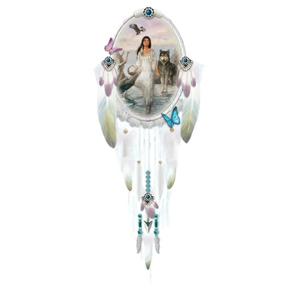 The Bradford Exchange Love Dreamcatcher Beautiful Guardians Wall Decor Collection Issue #4 Handcrafted Resin Sculptures with Hand-Painted Detailing by Russ Docken 20-inches