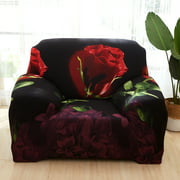 Haperlare 3D Red Rose Flower Printing Elastic Sofa Cover/Pillowvase for Living Room