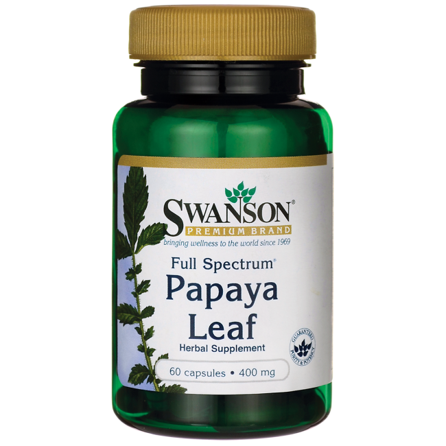 Swanson Full Spectrum Papaya Leaf Capsules, 400 mg, 60 Count Walmart