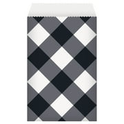 Way to Celebrate! Paper Black Buffalo Plaid Party Cookie Bags, 8ct