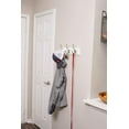 thumbnail image 2 of BirdRock Home Classic Hook Coat and Hat Rack - 3 Hooks - Wall Mount - White Finish - Satin Nickel Hooks, 2 of 3